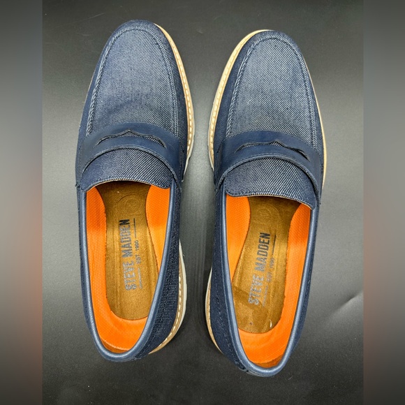 Steve Madden Ewald Penny Loafer men’s size 7.5 Navy Blue - Picture 3 of 7